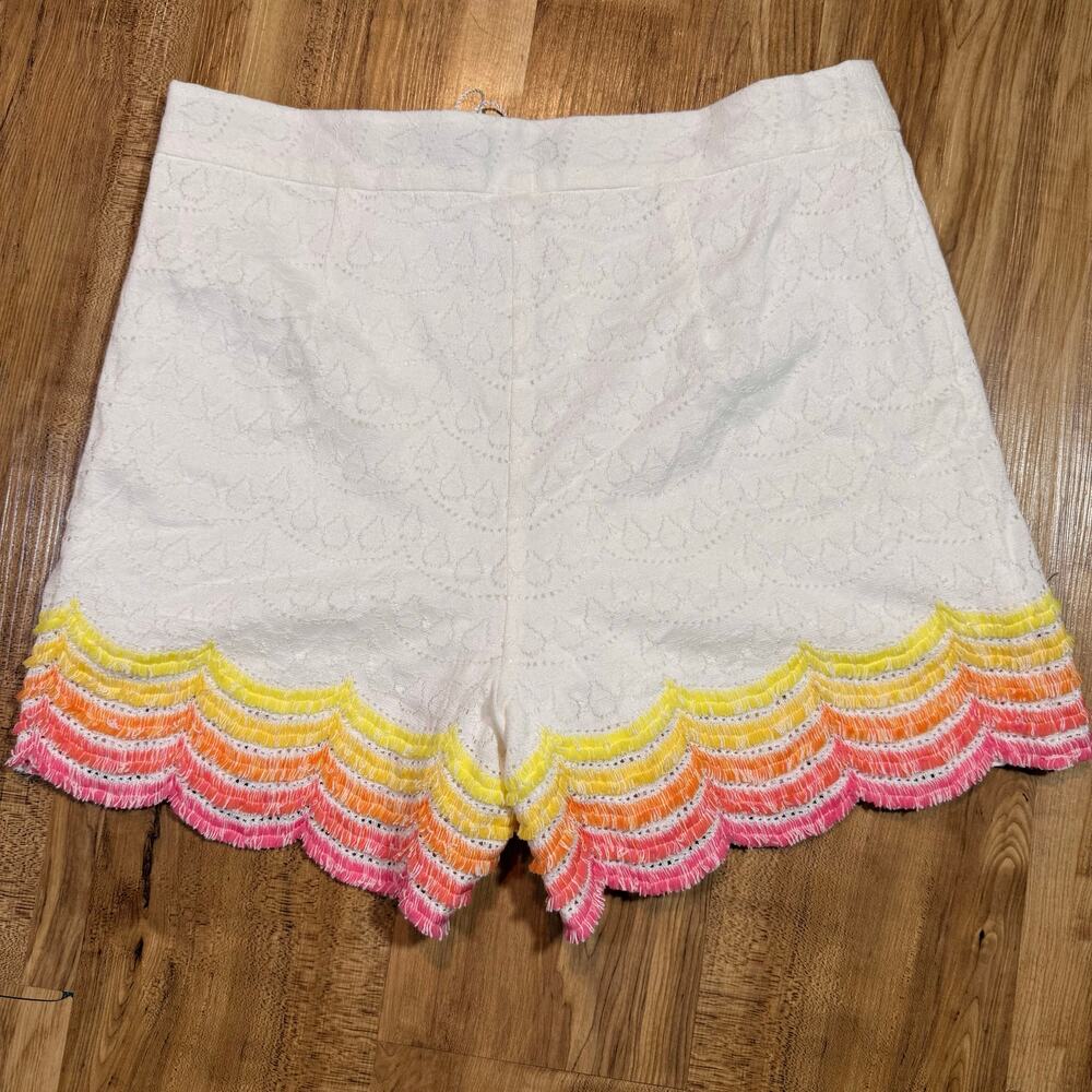 Trina Turk Ferndale NWT Boho Colorful Fringe Summer Beach Shorts Size 0 - Picture 5 of 7